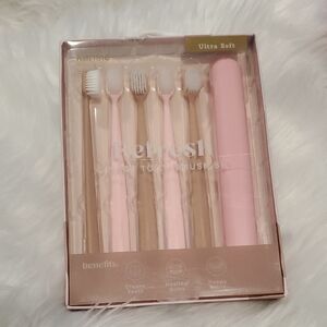 Kensie Ultra Soft Bristle 6 Piece Toothbrush Set NWT In Box